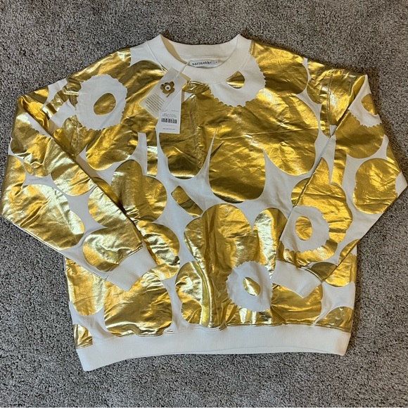Marimekko Sweaters - MARIMEKKO UNIKKO / KERRIO ‘Golden Flower’ SIZE MEDIUM
